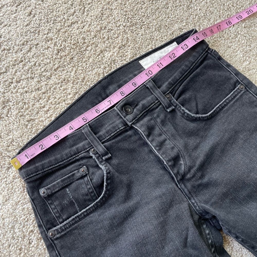 Rag and Bone Skinny Distressed Black Jeans - Picture 3 of 12